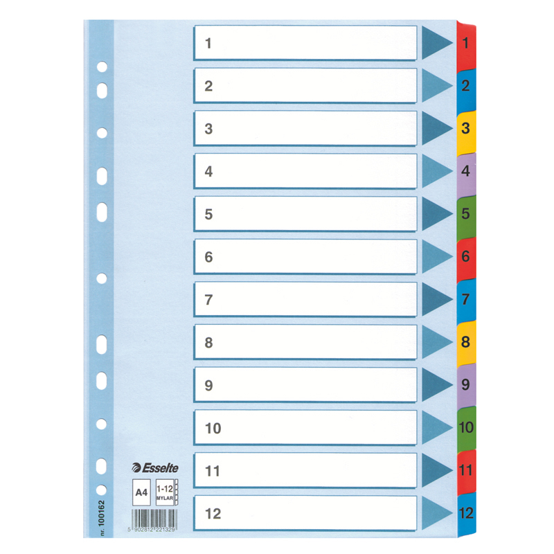Register karton 1-12 A4 ESS Mylar laminovan�