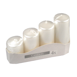 Svieka adventn postupov metalick/4ks biela 190-4