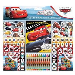 Samolepky set 500ks s vyma�ov�nkami+voskovky Cars