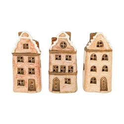 Vianon dekorcia keramick domek s LED osvetlenm DD69864