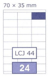 ETIKETY UNI 70,0x35,0 BIELE DATA LCJ 44,  100 hrkov, 2400 ks
