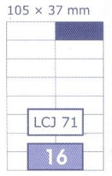 ETIKETY UNI 105x37,0 BIELE PRINT,  100 hrkov, 1600 ks   105037