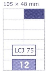 ETIKETY UNI 105x48,0 BIELE DATA LCJ 75,  100 hrkov, 1200 ks