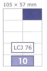 ETIKETY UNI 105x57,0 BIELE DATA LCJ 76,  100 hrkov, 1000 ks