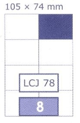 ETIKETY UNI 105x74,0 BIELE DATA LCJ 78,  100 hrkov, 800 ks