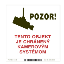 PIKTOGRAM POZOR TENTO OBJEKT JE CHRNEN KAMER.SYST.   13405