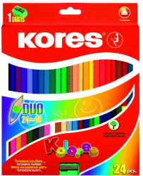 Pastelky KORES/24 trojhrann obojstrann+strhatko