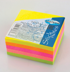 85419 SAMOLEP.BLOKY 38x38 mm, 5-far.KOCKA NEON 1ks x 180 lstkov   60/720