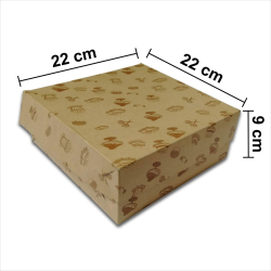 TORTOV KRABICA PEVN 22x22x9 cm KRAFT S MOTVOM   901.42