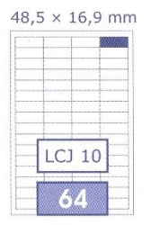 ETIKETY UNI 48,5x16,9 BIELE DATA LCJ 10,  100 hrkov, 6400 ks
