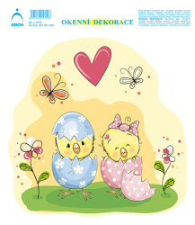 OKENN FLIA VEKONON KURIATKA V ATKACH 20x23 cm   5712