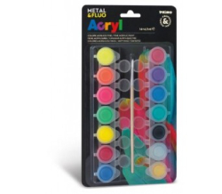 Akr.farby PRIMO Fluo+metl 14x4,5ml 1612T14FM