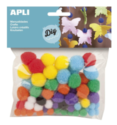 POM-POM gu�ky, mix ve�kost� a�farieb - 78 ks A13061