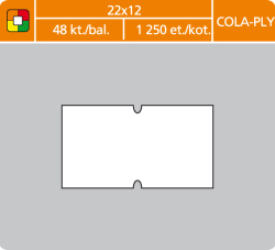 ETIKETY 22x12 BIELE CENOVKY COLA PLY DO 1-RAD.KLIET MX   V614