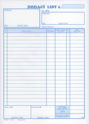 Dodac list A5 samoprepis 20 poloiek,blok 100listov