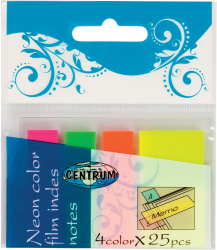 82216 INDEX 45x12 mm + 45x25 mm, NEON 4-far. x 25ks BLISTER