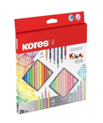 Pastelky KORES/26 KOLORES STYLE trojhrann