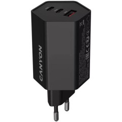 Sieov nabjaka, 1USB-A, 2USB-C, 65 W, CANYON Hexagon 65, ierna