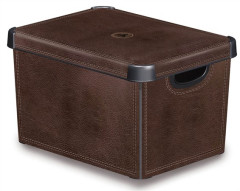 Odkladac box, s vekom, 22 l, efekt koe, CURVER " Deco L"