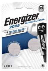 Gombkov batria, CR2025, 2 ks, indiktor farby, ENERGIZER "Ultimate Lithium Performance"