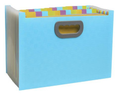 Harmonikov box na dokumenty, A4, PP, 24 priehradiek, EXACOMPTA "Pop`NCo", cynovo modr