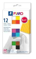 Modelovacia hmota, sada, 12x25 g, na vyplenie, FIMO "Soft Basic", 12 rznych farieb