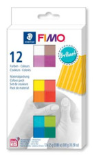 Modelovacia hmota, sada, 12x25 g, na vyplenie, FIMO "Soft Brilliant", 12 rznych farieb