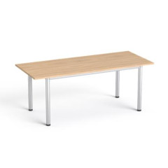 Konferen�n� st�l so siv�mi kovov�mi nohami, 80x190 cm, MAYAH "Freedom SV-42", dub