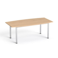 Konferen�n� st�l, zakriven�, so siv�mi kovov�mi nohami, 80/95x190 cm, MAYAH "Freedom SV-43",  dub