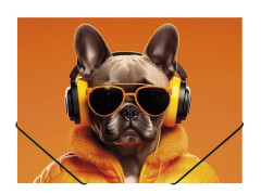 Doska s gumi�kou, 15 mm, PP, A4, PANTA PLAST, "Cool dog"
