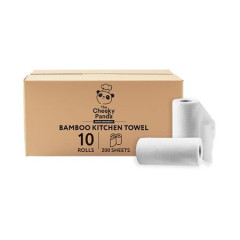 Kuchynsk utierky, bambusov, 2-vrstvov, 100 listov, 10 kotov, CHEEKY PANDA, biele