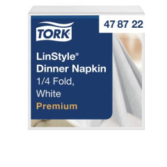 Serv�tky, priemyselne kompostovate�n�, 1/4 ohyb, 1-vrstvov�, 39x39 cm, Premium, TORK "LinStyle", biele