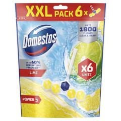 WC osvieujci blok, 6-kusov, DOMESTOS "Power 5", limetka