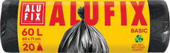 Vrece na odpad, 60 l, 20 ks, 60 x 71 cm, 10 , ALUFIX "Economy", ierne