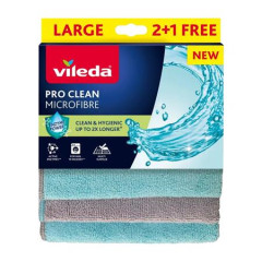 Utierka, s mikrovl�knom, 2+1 ks, VILEDA "Pro Clean", modr�-siv�