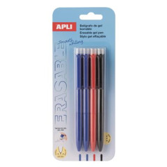 G�lov� pero, 0,5 mm, stl��ac� mechanizmus, gumovate�n�, APLI "Erasable", mix farieb