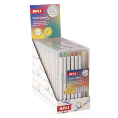 Farebn� mechanick� ceruzky, sada, displej, so �peci�lnou viacfarebnou tuhou, APLI "Color Click Mix"