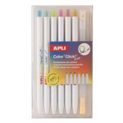Farebn� mechanick� ceruzky, sada, so �peci�lnou viacfarebnou tuhou, APLI "Color Click Mix"