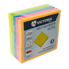 Samolepiaci bloek, 50x50 mm, 250 listov, VICTORIA OFFICE, nenov farby
