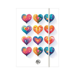 Doska s gumi�kou, kart�n, A4, OPTISCHOOL  "Love"