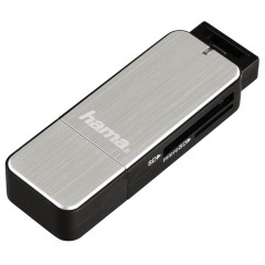 Hama ��ta�ka kariet USB 3.0 SD/microSD, strieborn�