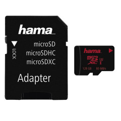 Hama microSDXC 128 GB UHS Speed Class 3 UHS-I 80 MB/s + adpatr