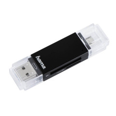 Hama USB 2.0 OTG ��ta�ka kariet Basic, SD/microSD, �ierna