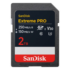 SanDisk Extreme PRO SDXC 2 TB Up to 250 MB/s and 150 MB/s, UHS-I Card