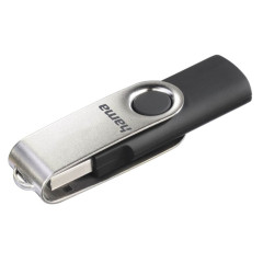 Hama USB 2.0 Flash Drive Rotate, 8 GB, 10 MB/s, �ierna/strieborn�