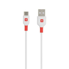 Nabjac kbel, USB-A/USB-C, 1,2 m, SKROSS, biely