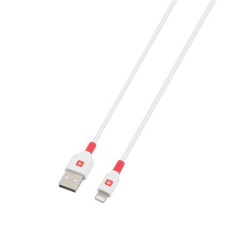 Nabjac kbel USB-A/Lightning (Apple), 2 m, SKROSS, biely