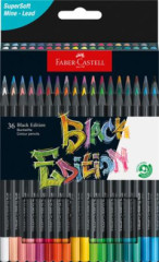 Farebn� ceruzky, sada, trojhrann�, FABER-CASTELL "Black Edition", 36 r�znych farieb