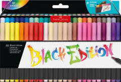 Fixky �tetcov�, v stojan�eku, FABER-CASTELL "Black Edition", 50 r�znych farieb