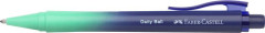 Gu���kov� pero, 1 mm, XB, stl��ac� mechanizmus, tyrkysov�-modr� telo pera, FABER-CASTELL "Daily Ball Flow", modr�